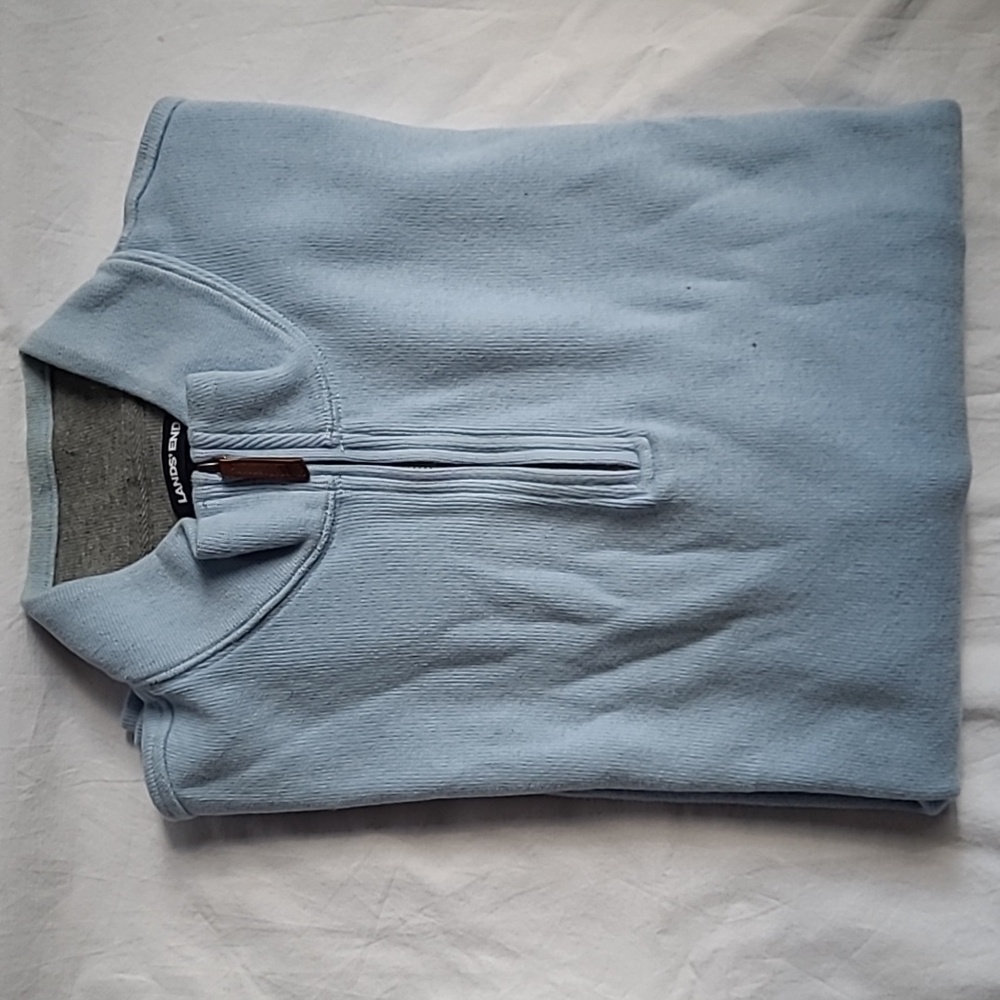 Lands' End Tall Ribbed Quarter Zip Sweater